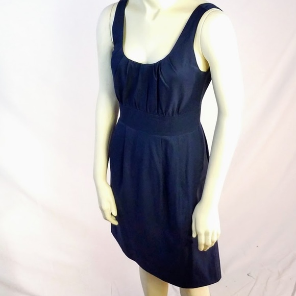 J. Crew Cotton Sleeveless Navy Blue Dress Sz:0 - Picture 5 of 7